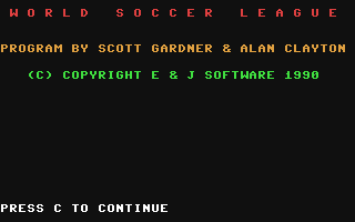 World Soccer League (English) Title Screen